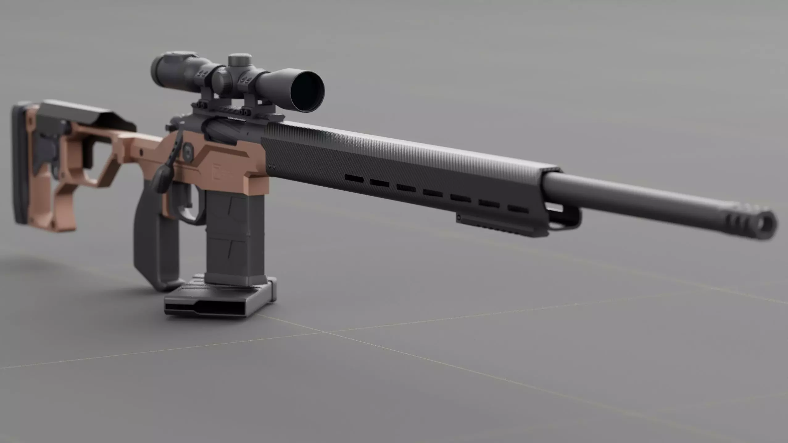 Christensen Arms MPR with Swarovski Optics Low-poly 3D model_0