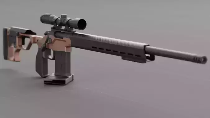 Christensen Arms MPR with Swarovski Optics Low-poly 3D model