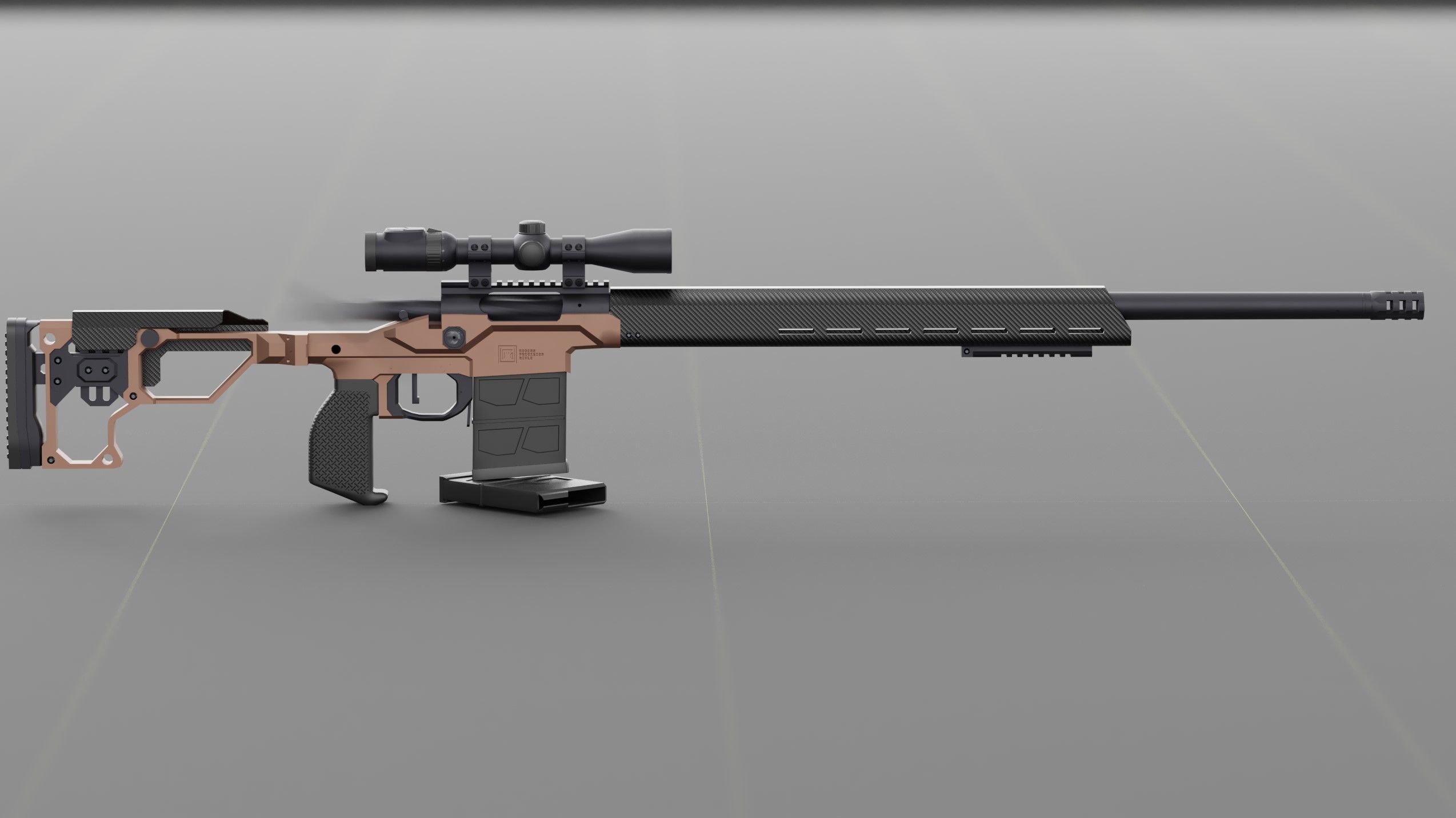 Christensen Arms MPR with Swarovski Optics Low-poly 3D model_7