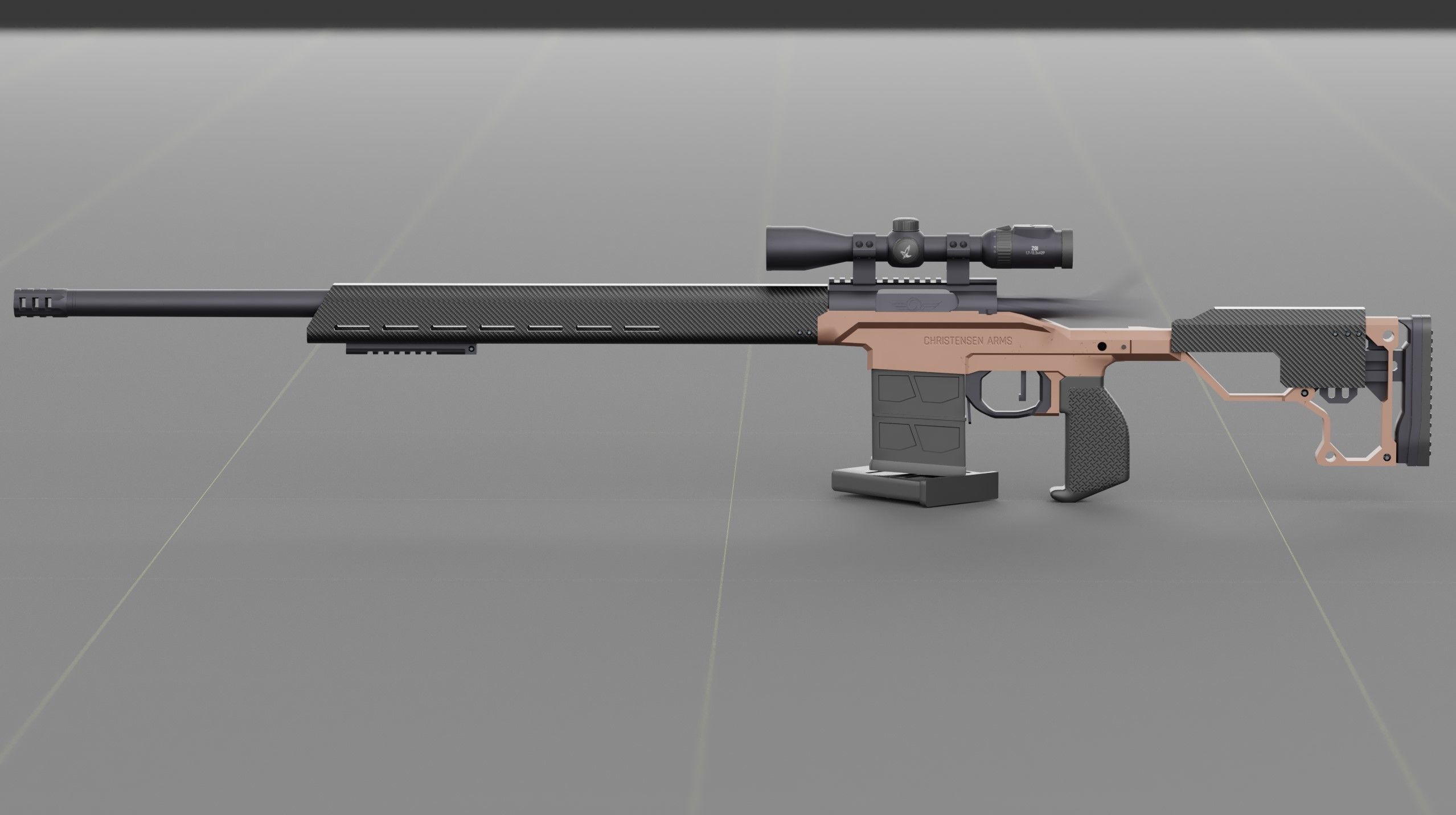 Christensen Arms MPR with Swarovski Optics Low-poly 3D model_8