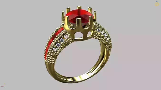 Round Ruby  8mm Ring