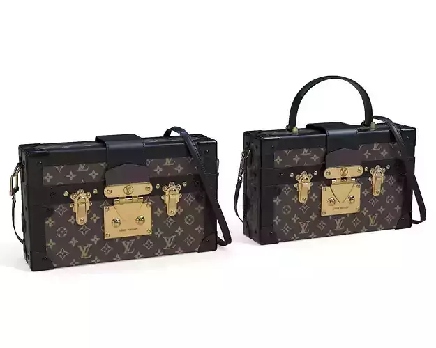 Louis Vuitton Petite Malle Monogram Dark Low-poly 3D model