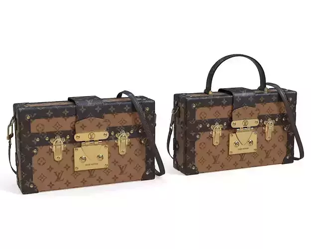 Louis Vuitton Petite Malle Monorgram Brown Light Low-poly 3D model