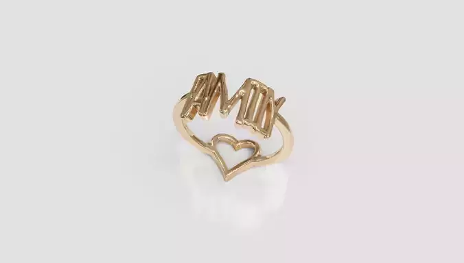 Family love heart ring 