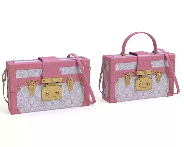 Louis Vuitton Petite Malle Pink Low-poly 3D model