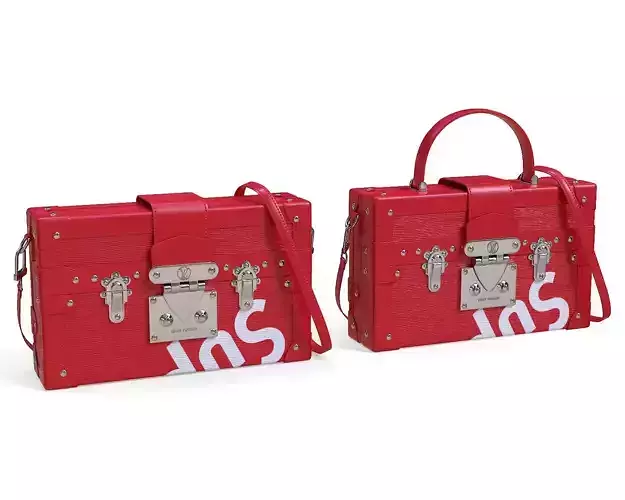 Louis Vuitton Petite Malle Red Low-poly 3D model