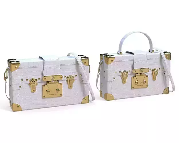 Louis Vuitton Petite Malle White Crocodile Low-poly 3D model