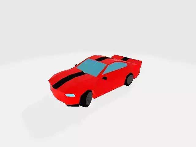 Low Poly Red Car Cartoon