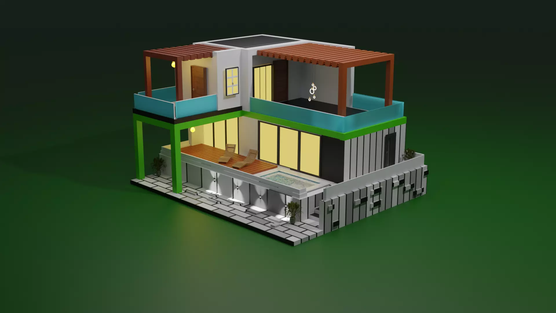 Modern house  3D model_0