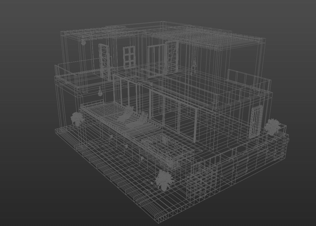 Modern house  3D model_2