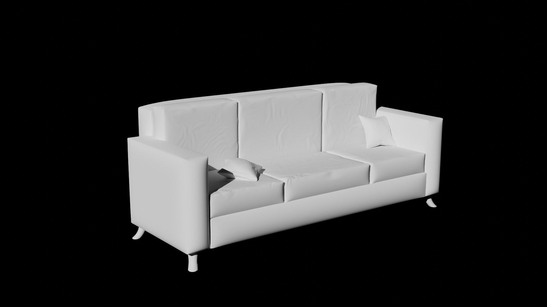 sofa 9 leather with gold legs Low-poly 3D model_5