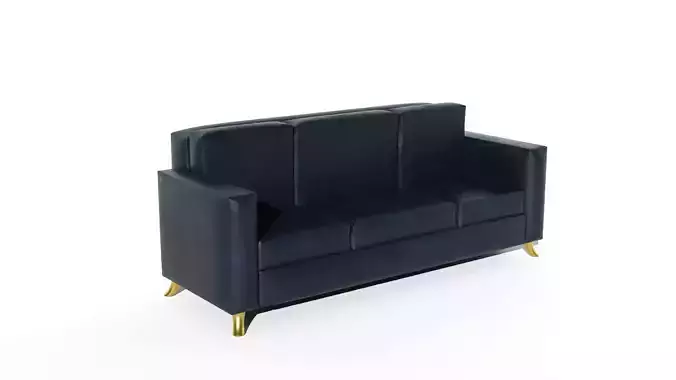 sofa 9 leather with gold legs