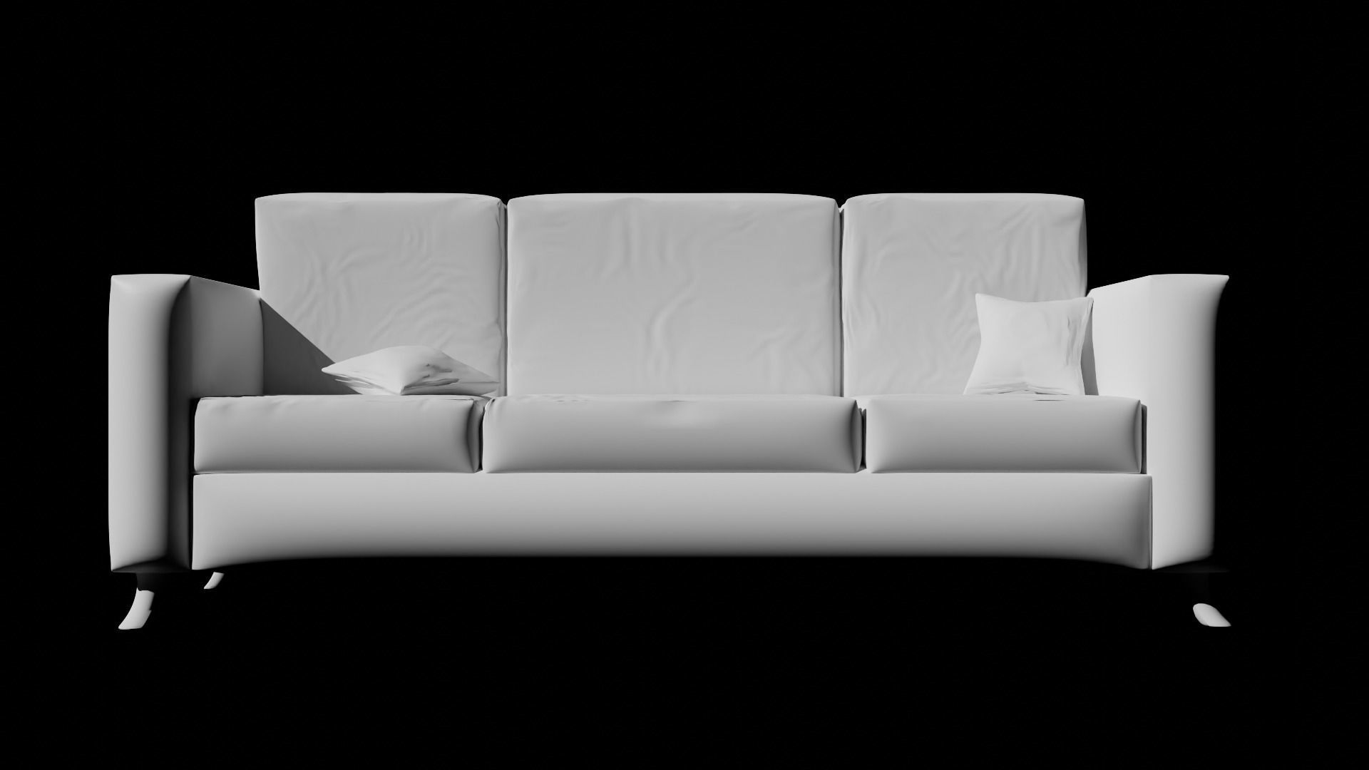 sofa 9 leather with gold legs Low-poly 3D model_6