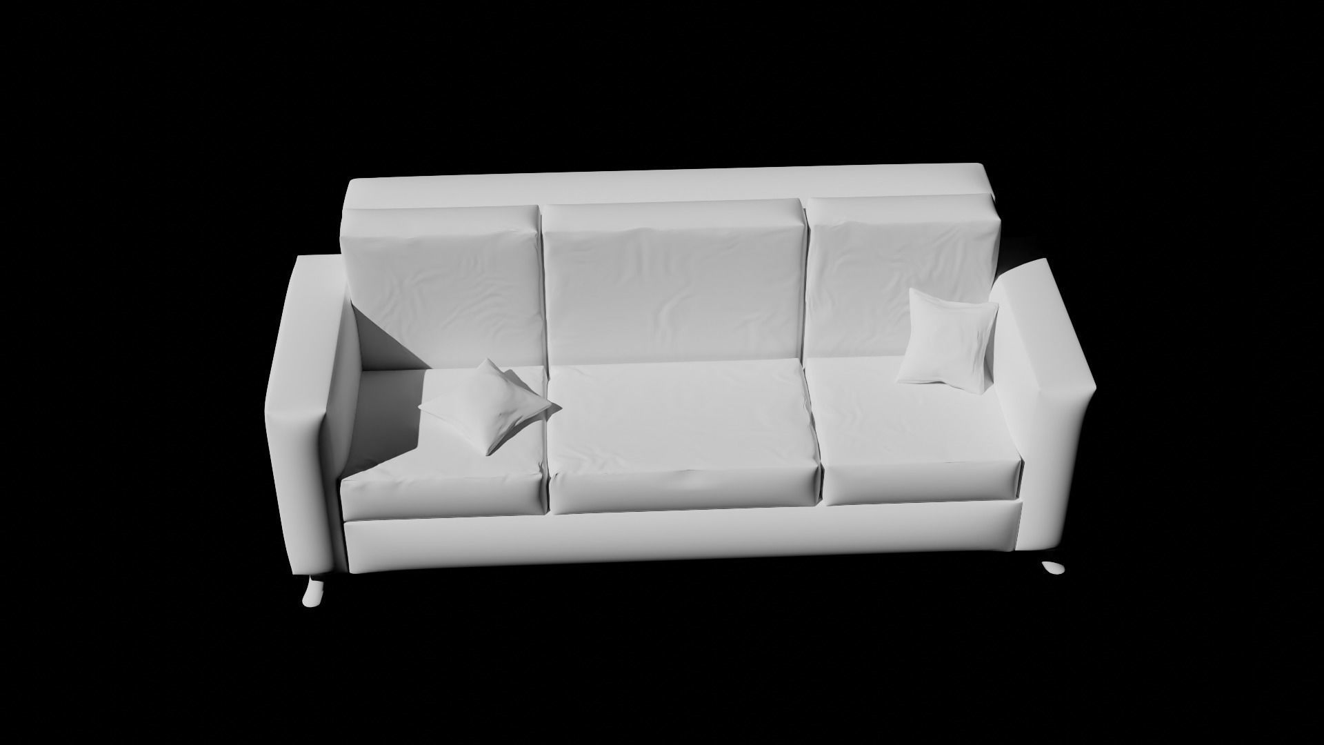 sofa 9 leather with gold legs Low-poly 3D model_7