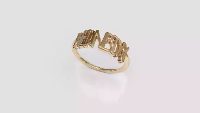 Wednesday ring 3d print jewelry 3D print model