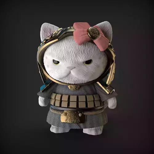 Hello Kitty samurai 3D print model