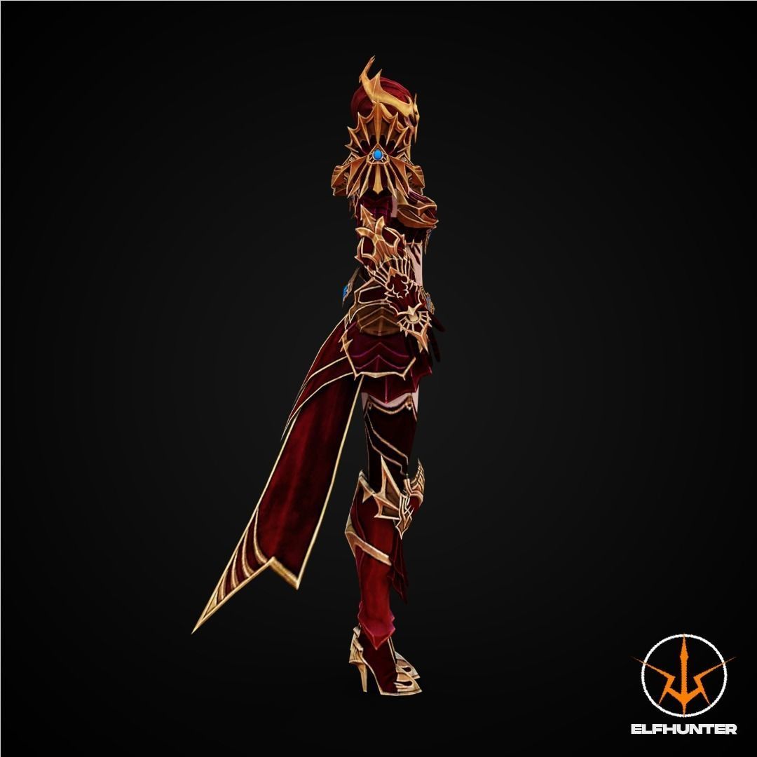EXCLUSIVE ELF HUNTER EDITION RIGGED CHARACTER ELF RAID Low-poly 3D model_3