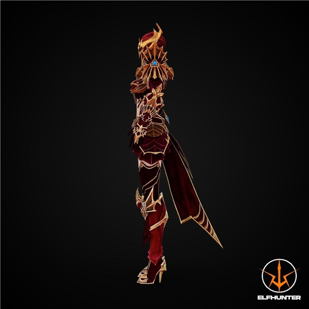 EXCLUSIVE ELF HUNTER EDITION RIGGED CHARACTER ELF RAID Low-poly 3D model_5