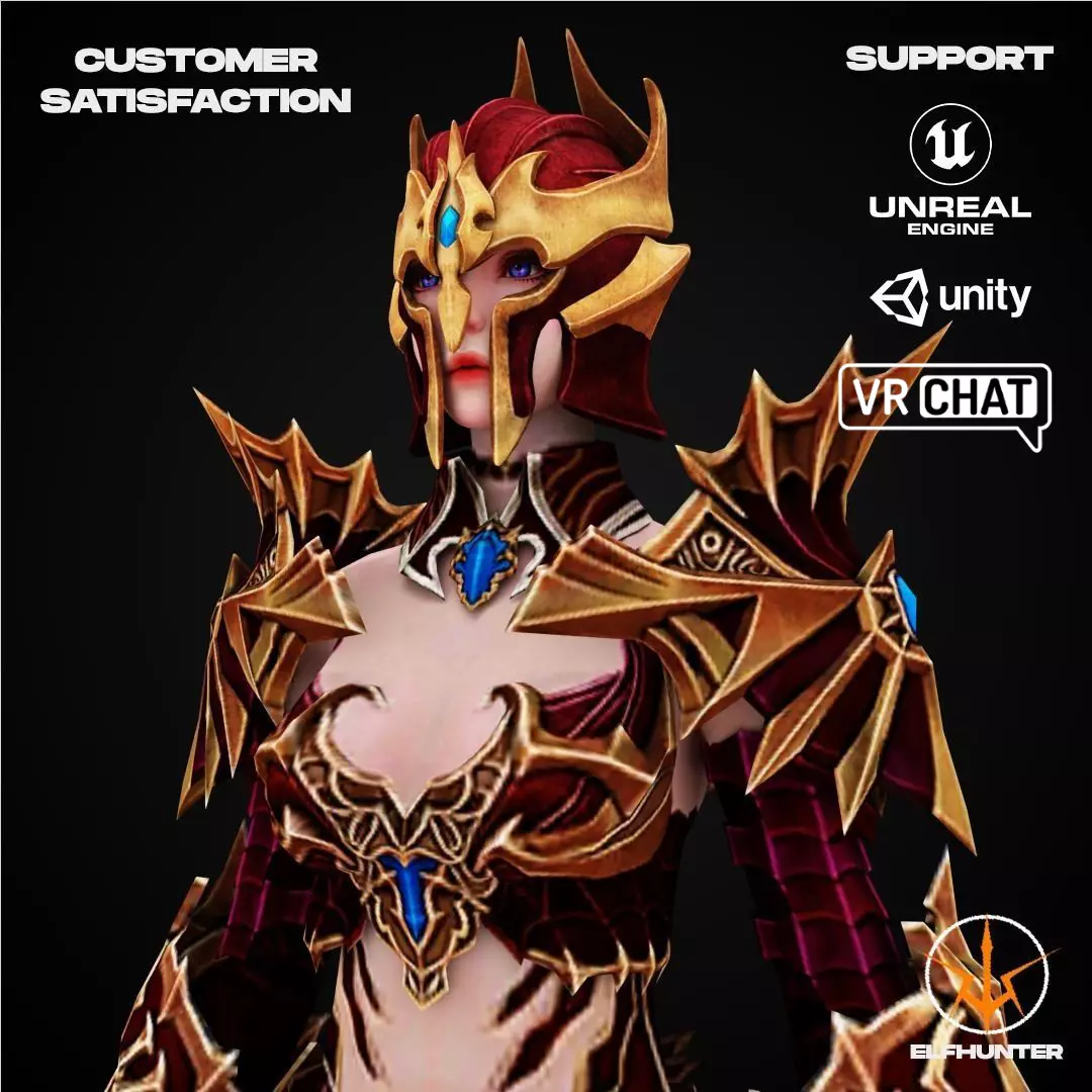 EXCLUSIVE ELF HUNTER EDITION RIGGED CHARACTER ELF RAID Low-poly 3D model_0