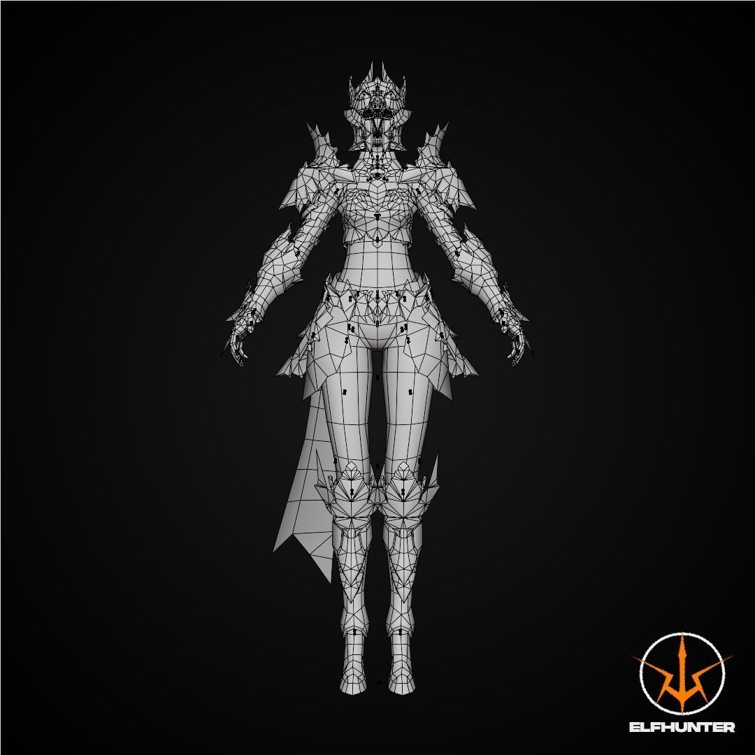 EXCLUSIVE ELF HUNTER EDITION RIGGED CHARACTER ELF RAID Low-poly 3D model_14