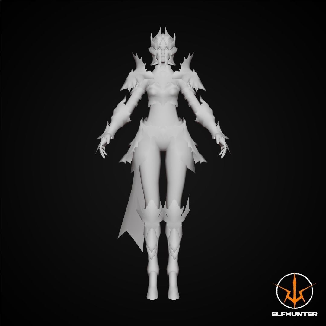 EXCLUSIVE ELF HUNTER EDITION RIGGED CHARACTER ELF RAID Low-poly 3D model_6