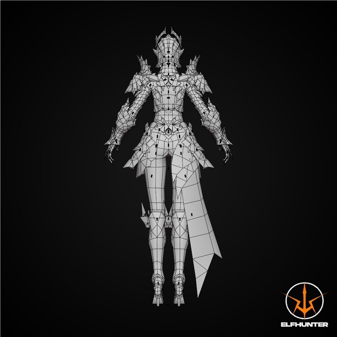 EXCLUSIVE ELF HUNTER EDITION RIGGED CHARACTER ELF RAID Low-poly 3D model_16