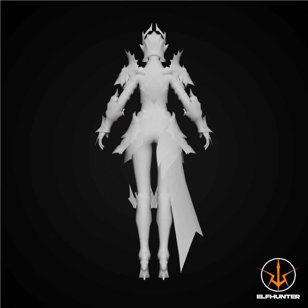 EXCLUSIVE ELF HUNTER EDITION RIGGED CHARACTER ELF RAID Low-poly 3D model_8