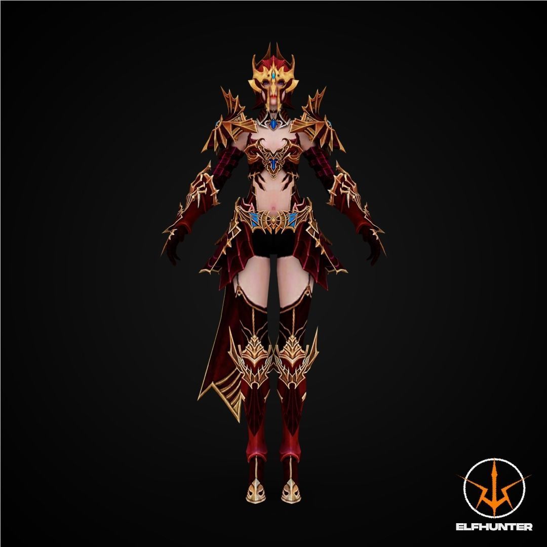 EXCLUSIVE ELF HUNTER EDITION RIGGED CHARACTER ELF RAID Low-poly 3D model_2