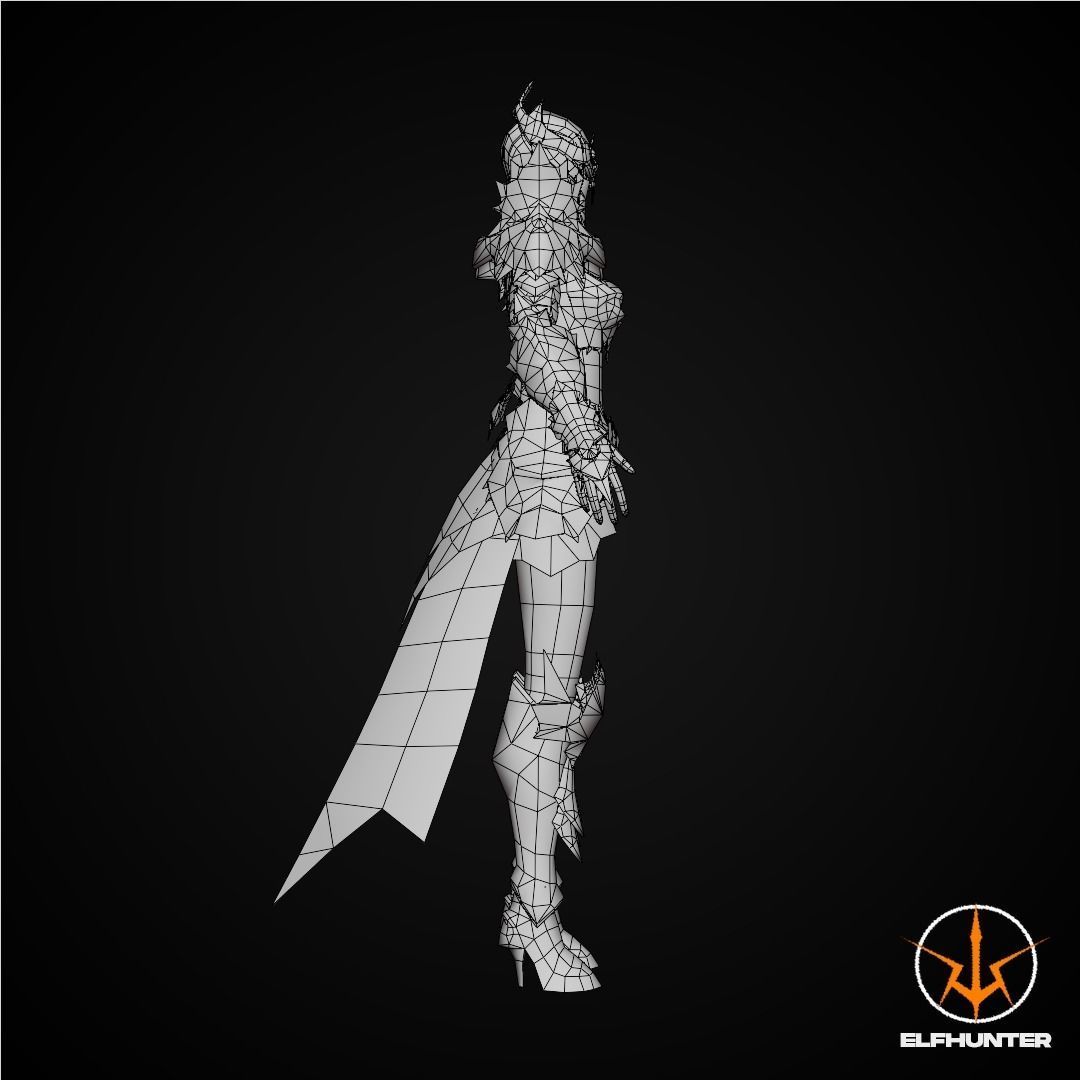 EXCLUSIVE ELF HUNTER EDITION RIGGED CHARACTER ELF RAID Low-poly 3D model_11