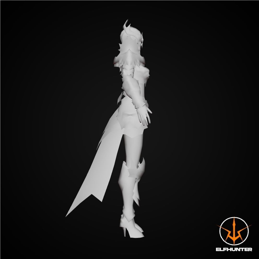 EXCLUSIVE ELF HUNTER EDITION RIGGED CHARACTER ELF RAID Low-poly 3D model_7