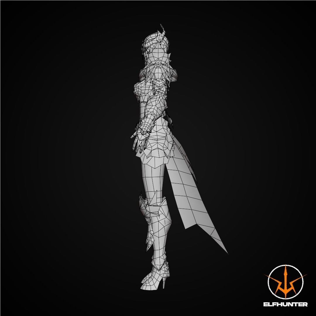 EXCLUSIVE ELF HUNTER EDITION RIGGED CHARACTER ELF RAID Low-poly 3D model_13