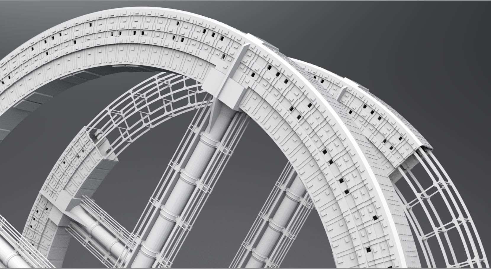 2001 Space Station V  Scale model 3D print model_4