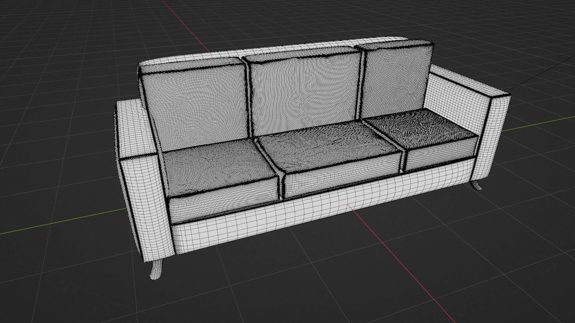 sofa 12  Low-poly 3D model_3