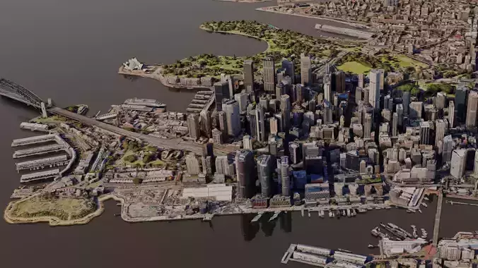Sydney City Skyline Free low-poly 3D model