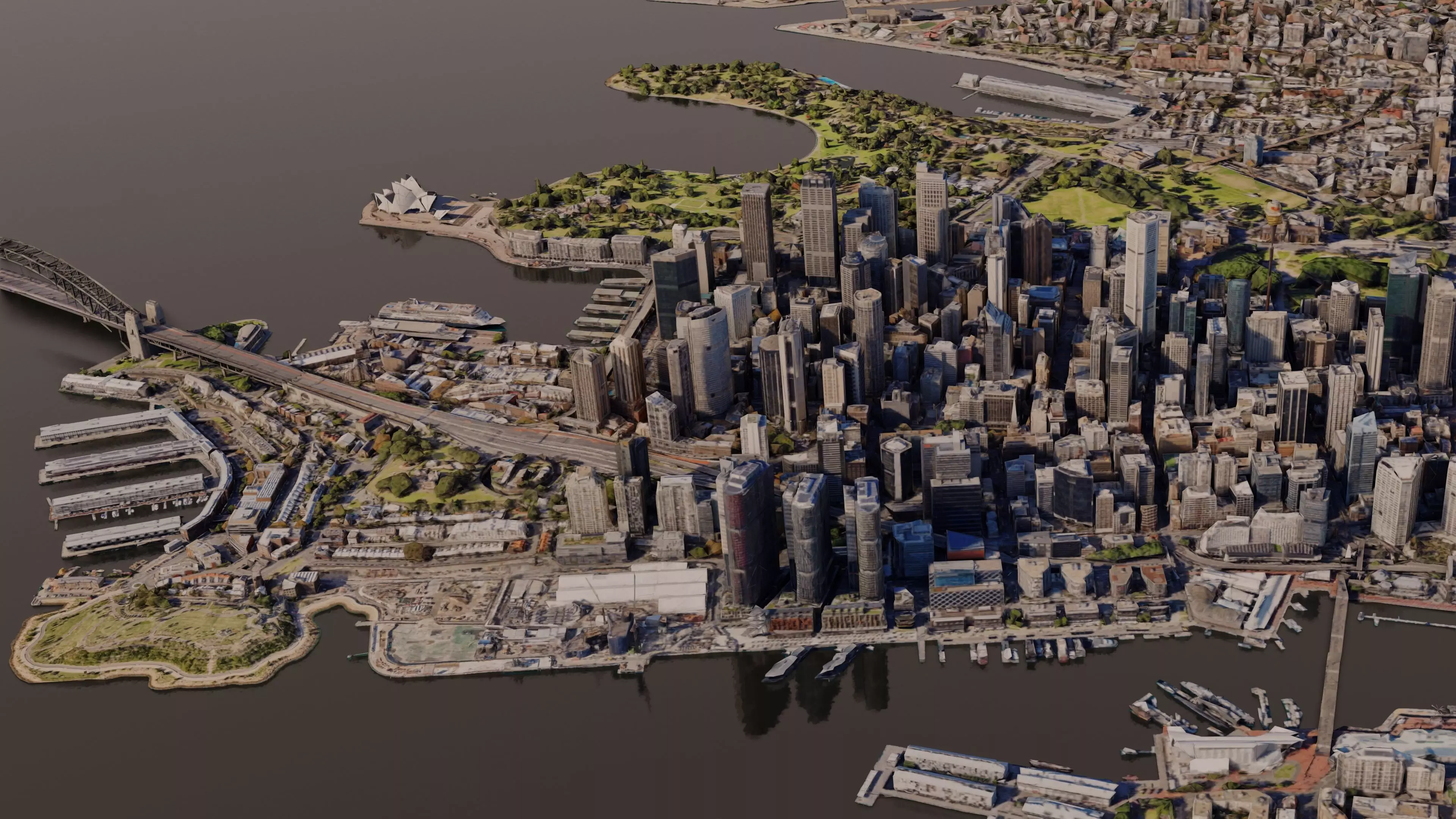 Sydney City Skyline Free low-poly 3D model_0