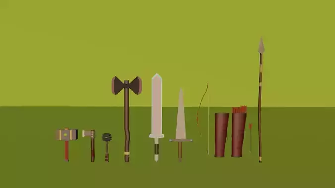 Lowpoly Medieval Weapons Pack