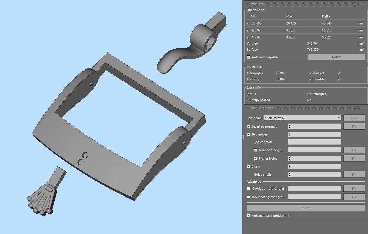 Watch Buckle 16mm 18mm 3D print model_7