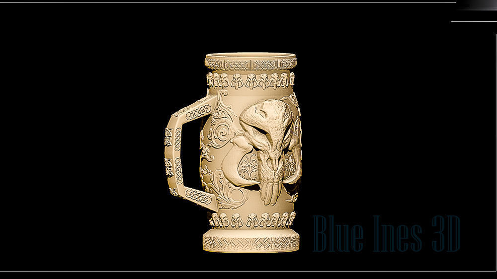 Mythosaur Mandalorian Can Holder cozy 3D print model_4