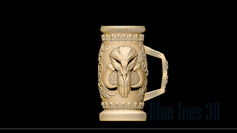 Mythosaur Mandalorian Can Holder cozy 3D print model_3