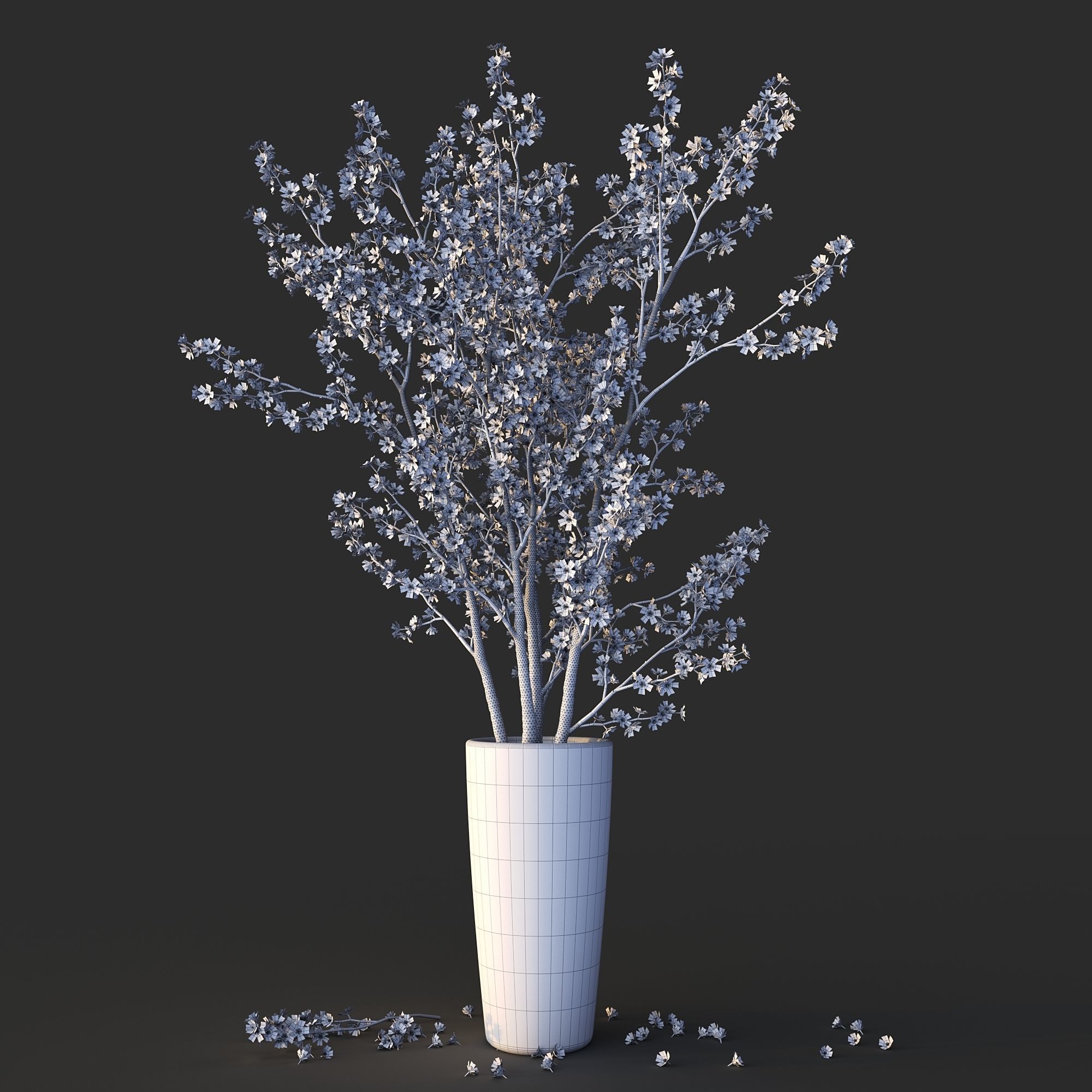 Sakura in vase 3D model_6