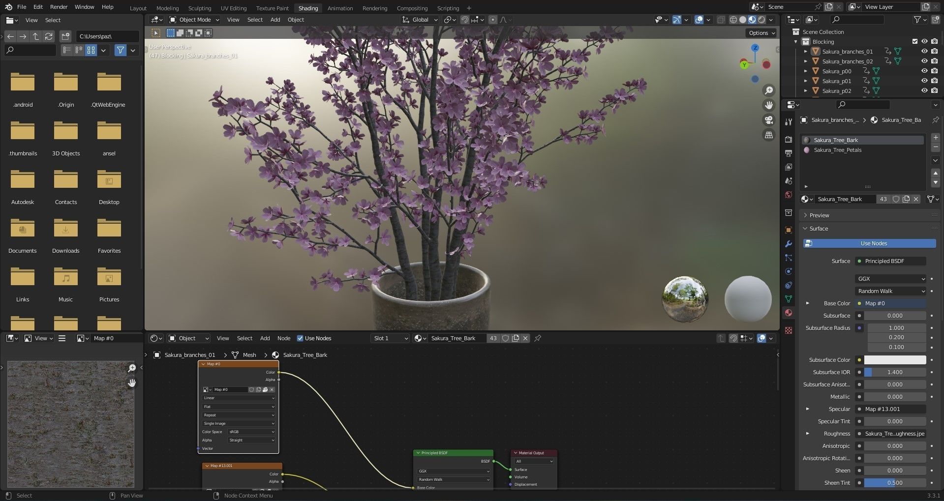 Sakura in vase 3D model_7