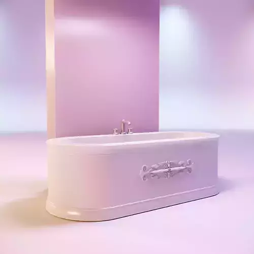 Miniature dollhouse furniture bath with faucet