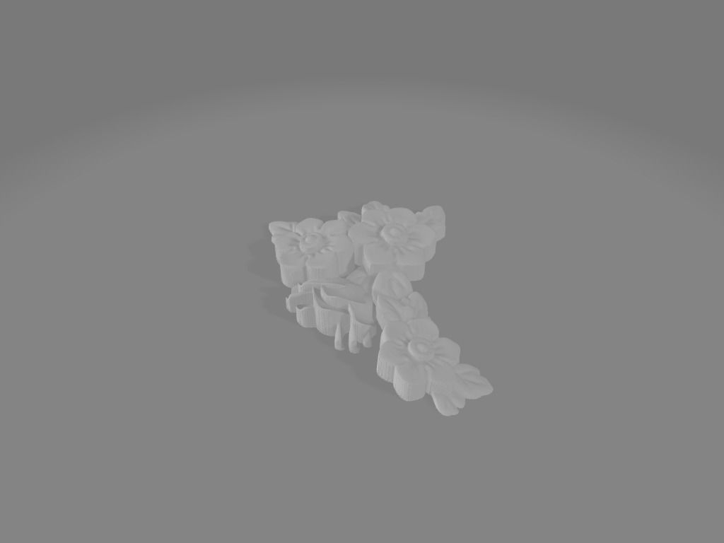 Flowers and leaves relief for 3D print and CNC model 3D print model_3