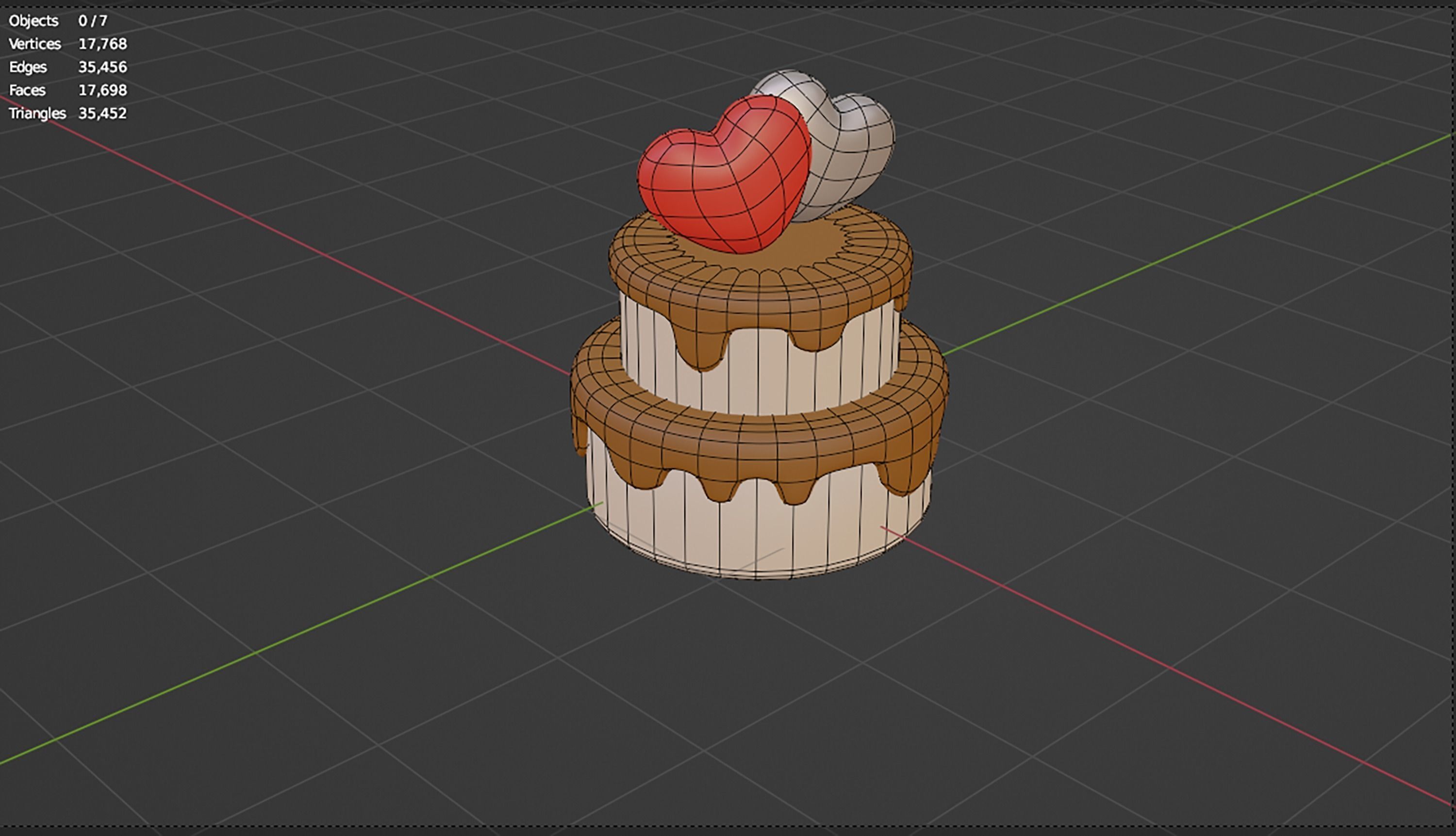 3d rendering Happy Valentines day cake with hearts icon 3D model_6