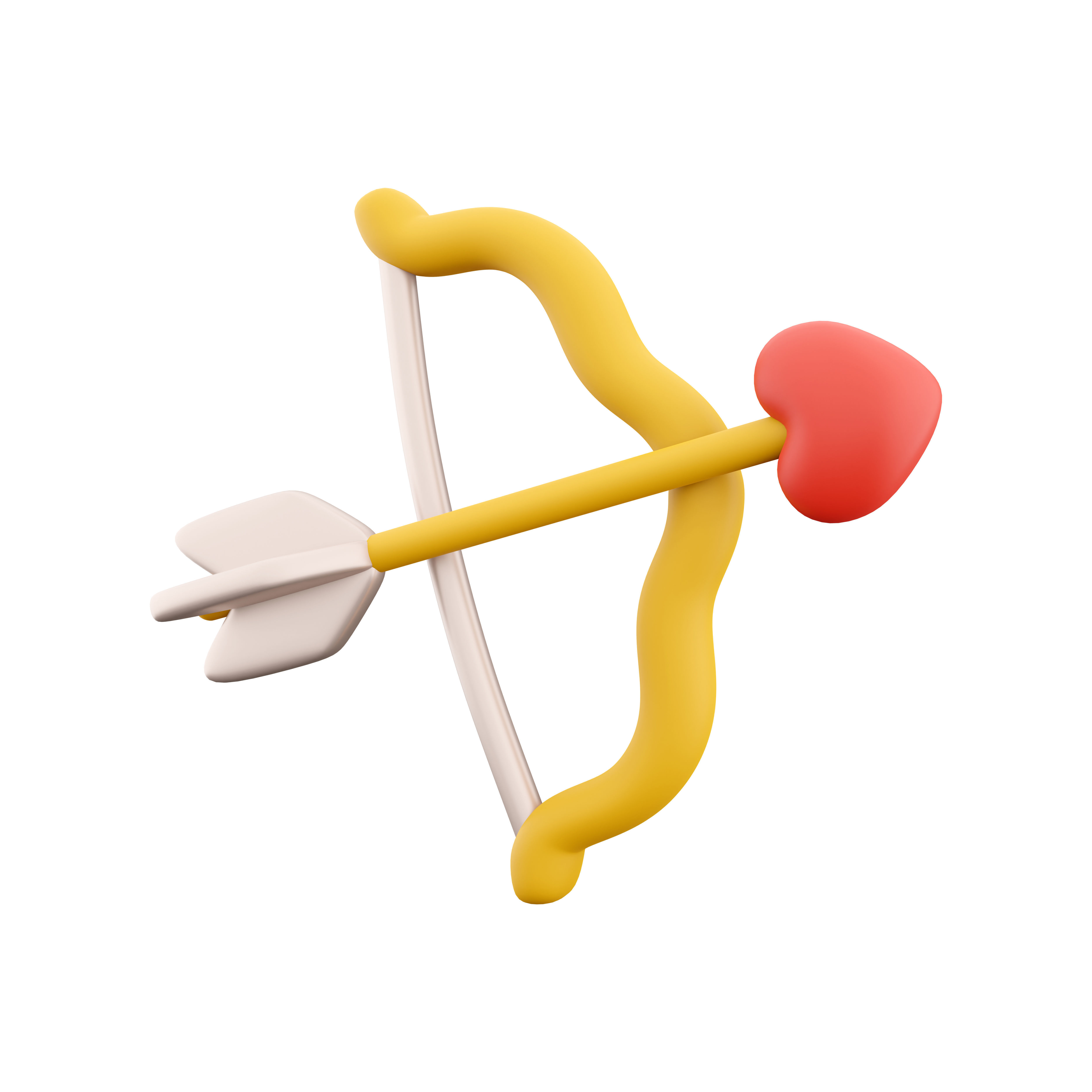 3d of cupid s bow with an arrow icon 3D model_2