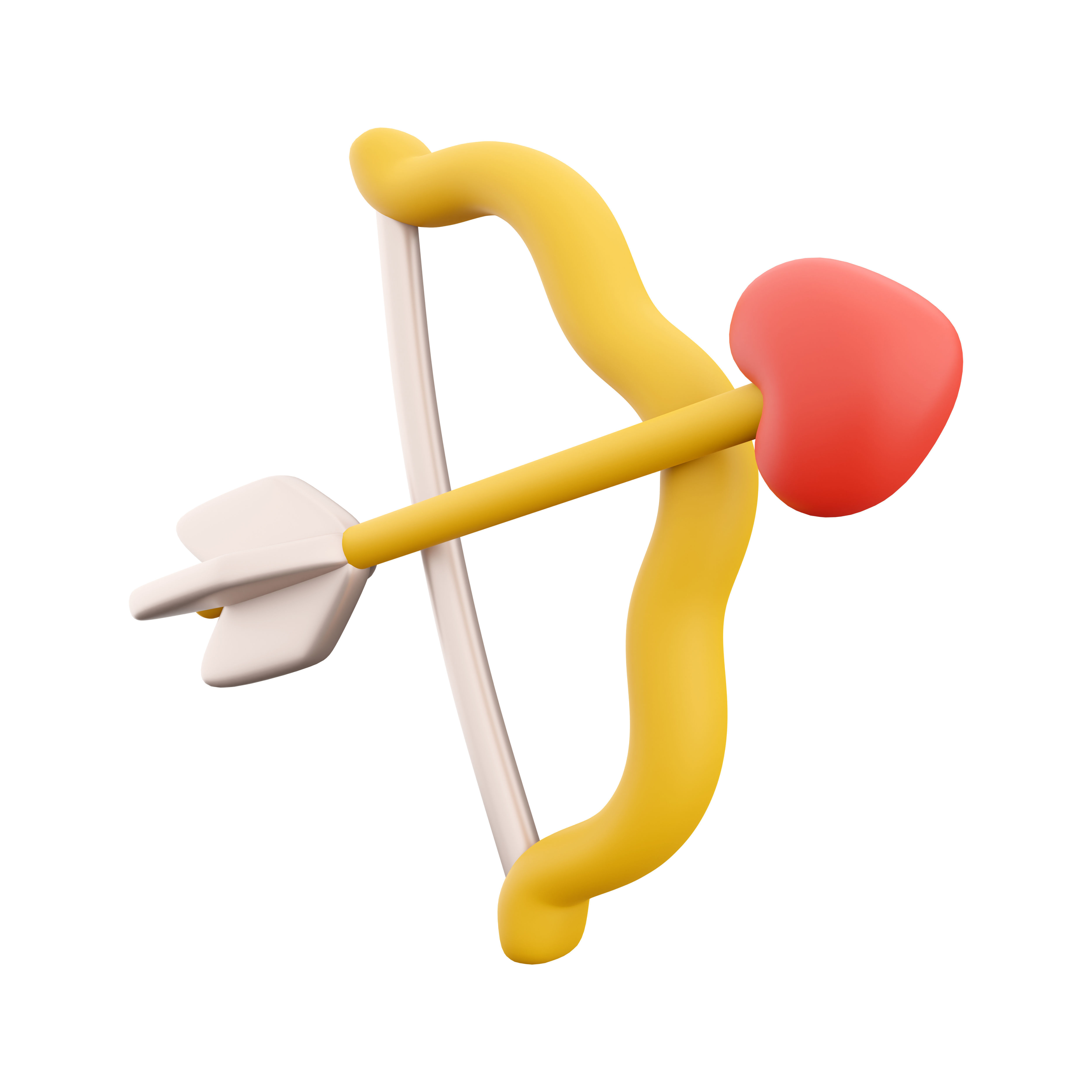 3d of cupid s bow with an arrow icon 3D model_1