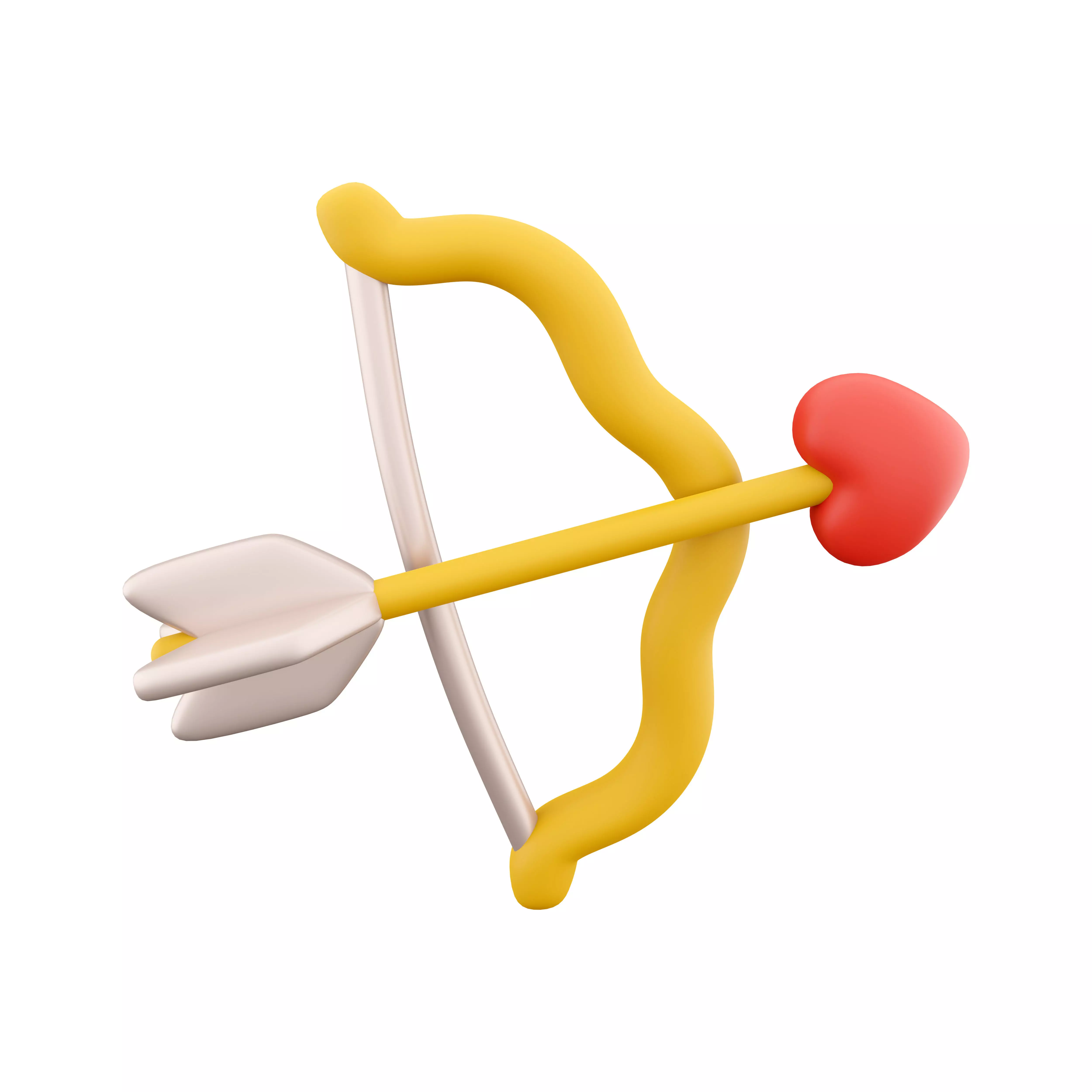 3d of cupid s bow with an arrow icon 3D model_0
