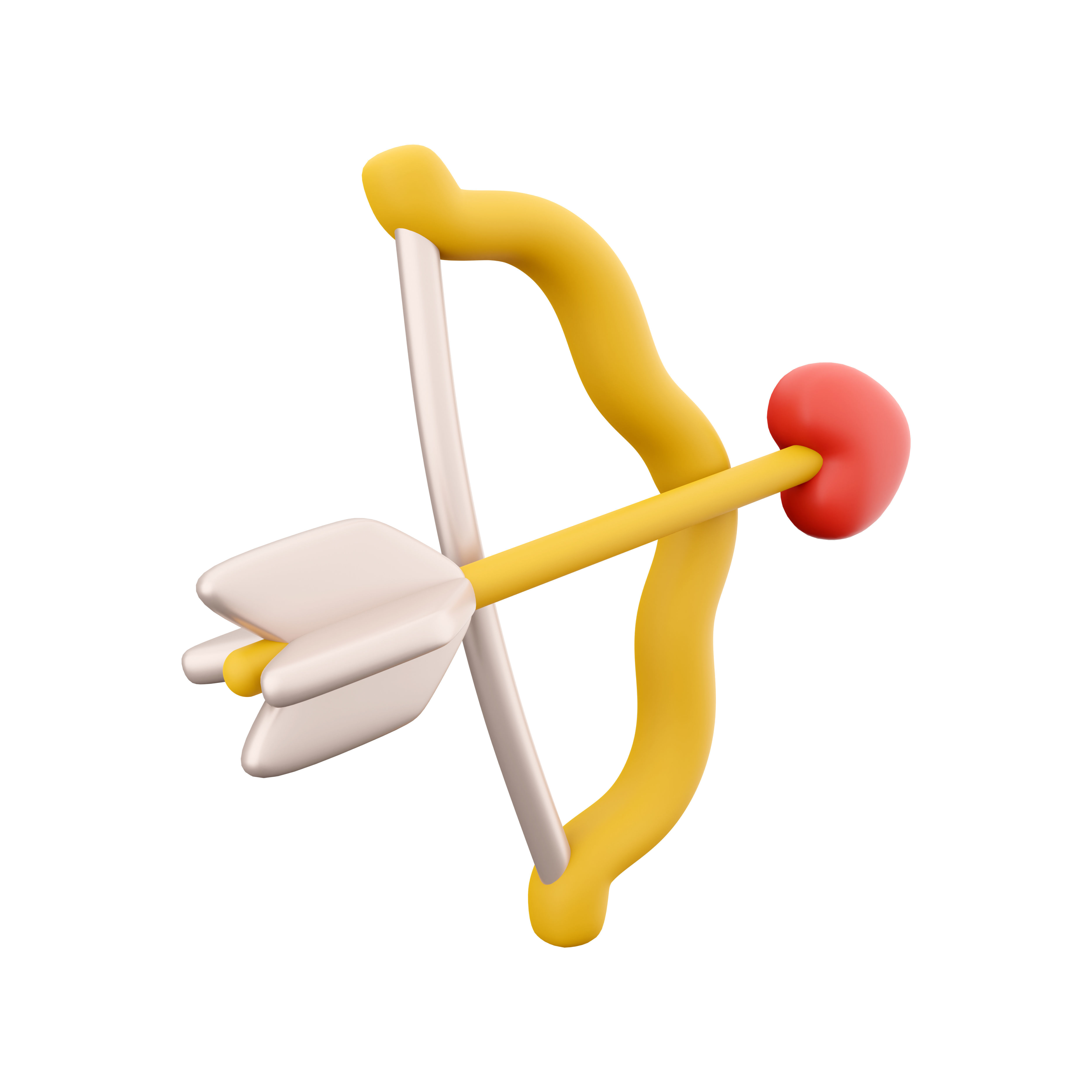 3d of cupid s bow with an arrow icon 3D model_3