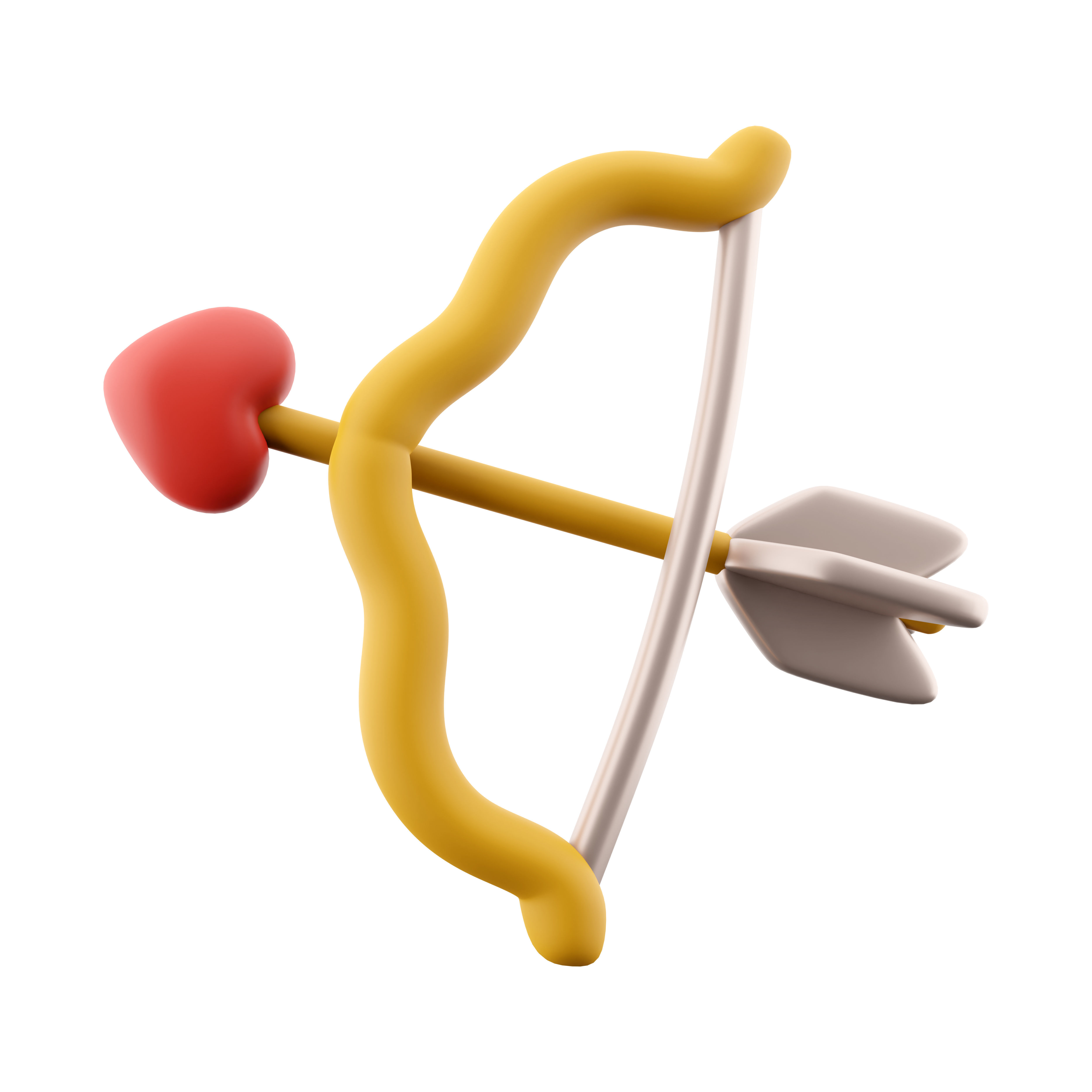 3d of cupid s bow with an arrow icon 3D model_4