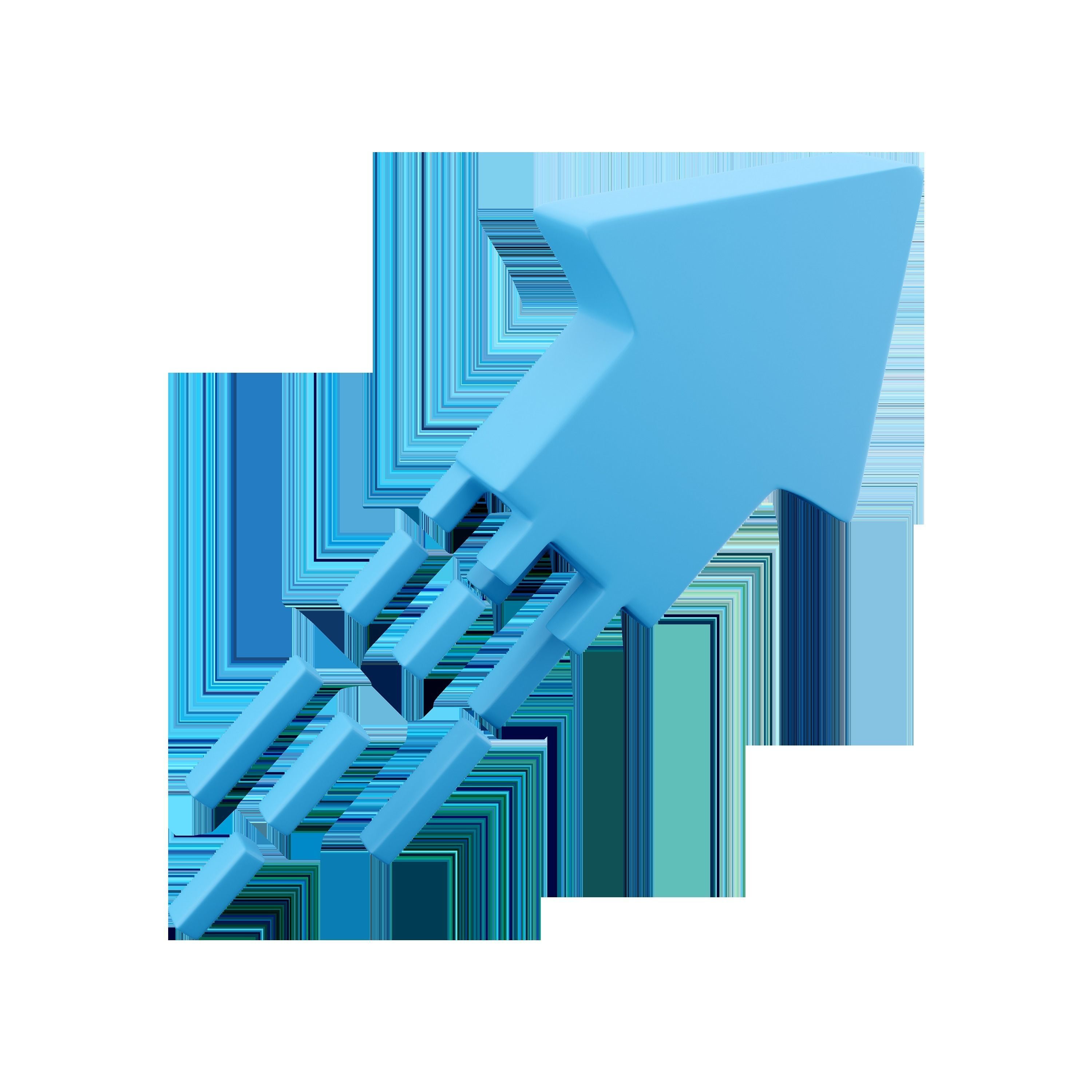 3d blue arrow icon 3D model_5
